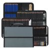 Portable 146-Piece Oil Colored Pencil Art Kit in Nylon Case for Travel Sketching