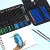 Portable 146-Piece Oil Colored Pencil Art Kit in Nylon Case for Travel Sketching