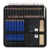 Portable 146-Piece Oil Colored Pencil Art Kit in Nylon Case for Travel Sketching