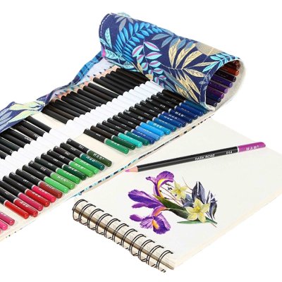 72 Color Oil-Based Colored Pencil Set with Sharpener
