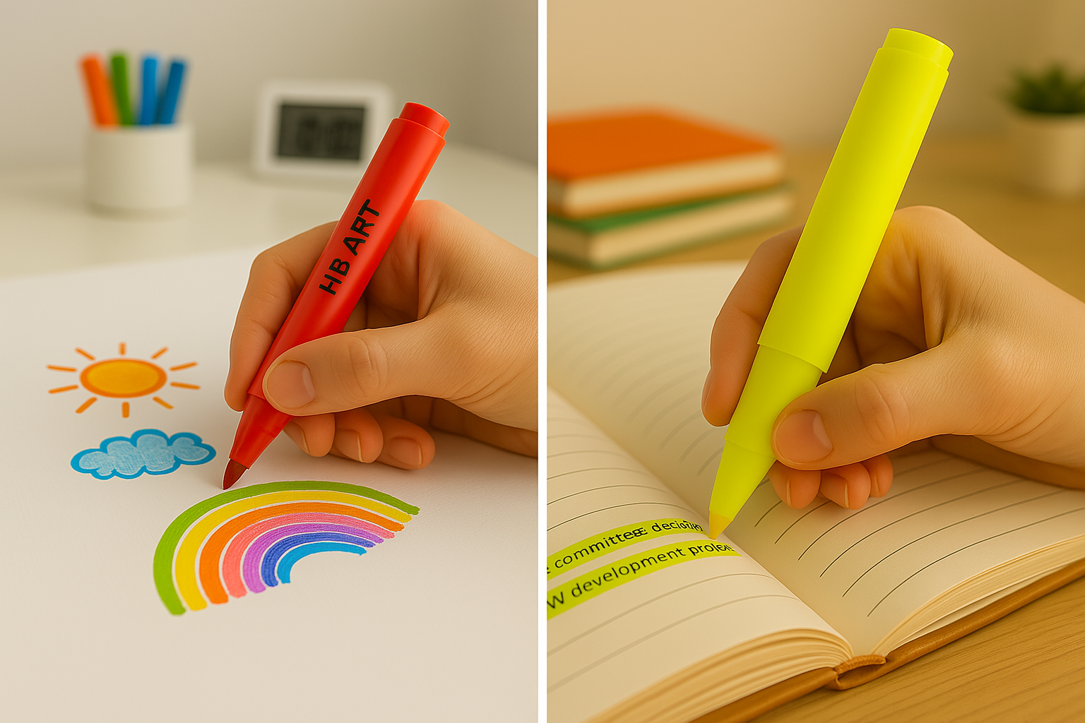 HB Art marker pens display