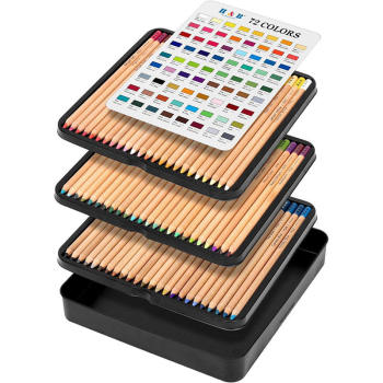 H&B Art Professional 48/72 Colors Pastel Pencils Set for Artists – High Pigment Dry Media Pencils for Fine Detailing, Portraits & Shading – ASTM D-4236 Certified Non-toxic Gift Box