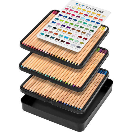 H&B Art Professional 48/72 Colors Pastel Pencils Set for Artists – High Pigment Dry Media Pencils for Fine Detailing, Portraits & Shading – ASTM D-4236 Certified Non-toxic Gift Box