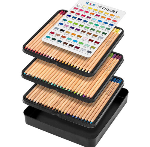 H&B Art Professional 48/72 Colors Pastel Pencils Set for Artists – High Pigment Dry Media Pencils for Fine Detailing, Portraits & Shading – ASTM D-4236 Certified Non-toxic Gift Box