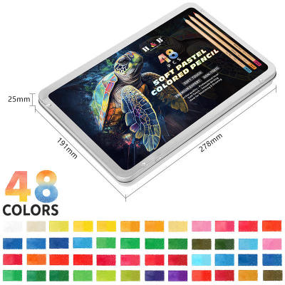 H&B Art Professional 48/72 Colors Pastel Pencils Set for Artists – High Pigment Dry Media Pencils for Fine Detailing, Portraits & Shading – ASTM D-4236 Certified Non-toxic Gift Box