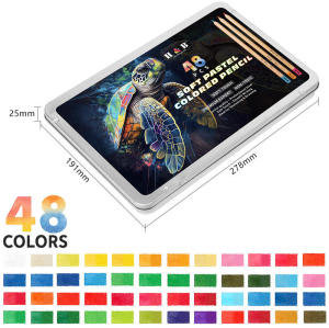 H&B Art Professional 48/72 Colors Pastel Pencils Set for Artists – High Pigment Dry Media Pencils for Fine Detailing, Portraits & Shading – ASTM D-4236 Certified Non-toxic Gift Box