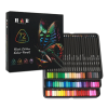 12/24/48/72/120 Color Black Wooden Oily Black Edition Colored Pencil Triangle Rod Pencil Set Artist Level Wholesale Customizable