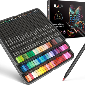 12/24/48/72/120 Color Black Wooden Oily Black Edition Colored Pencil Triangle Rod Pencil Set Artist Level Wholesale Customizable