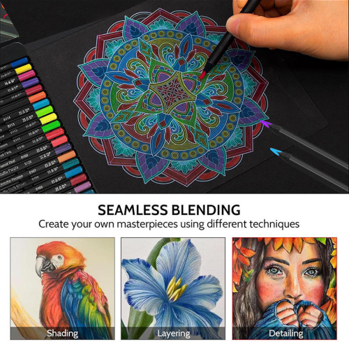 12/24/48/72/120 Color Black Wooden Oily Black Edition Colored Pencil Triangle Rod Pencil Set Artist Level Wholesale Customizable