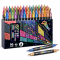H&B Art Dual-Tip Dual-Color Glitter Acrylic Markers Set – 12/24/36/48/60 Colors Non-Toxic Paint Pens for Rock Painting, Canvas Art & DIY Crafts – Custom Logo OEM Wholesale Bulk