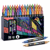 H&B Art Dual-Tip Dual-Color Glitter Acrylic Markers Set – 12/24/36/48/60 Colors Non-Toxic Paint Pens for Rock Painting, Canvas Art & DIY Crafts – Custom Logo OEM Wholesale Bulk