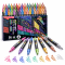 H&B Art Dual-Tip Dual-Color Glitter Acrylic Markers Set – 12/24/36/48/60 Colors Non-Toxic Paint Pens for Rock Painting, Canvas Art & DIY Crafts – Custom Logo OEM Wholesale Bulk