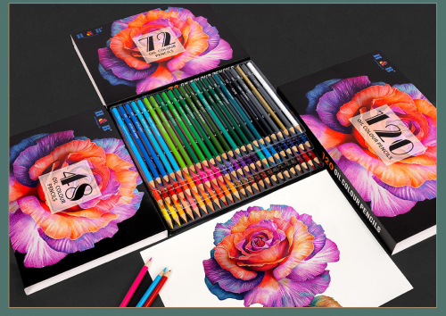 H&B Art 48 Colors Oil-Based Colored Pencils Set – Break-Resistant Professional Art Supplies for Blending & Shading – Custom Logo OEM Wholesale Bulk
