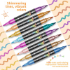 H&B Art Dual-Tip Dual-Color Glitter Acrylic Markers Set – 12/24/36/48/60 Colors Non-Toxic Paint Pens for Rock Painting, Canvas Art & DIY Crafts – Custom Logo OEM Wholesale Bulk