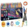 H&B Art Dual-Tip Dual-Color Glitter Acrylic Markers Set – 12/24/36/48/60 Colors Non-Toxic Paint Pens for Rock Painting, Canvas Art & DIY Crafts – Custom Logo OEM Wholesale Bulk