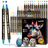 H&B Dual-Tip Acrylic Paint Markers Set 24/36/48 Colors – Quick-Dry Non-Toxic Paint Pens with Fine & Brush Tips for Rock Painting, Canvas, Ceramic & Fabric – OEM Private Label Wholesale Art Supplies