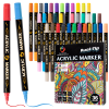 H&B 36 Colors Dual-Tip Acrylic Paint Markers Set – Fine Point & Brush Tip Permanent Paint Pens for Canvas, Rock Painting & DIY Crafts – Non-Toxic OEM Wholesale Acrylic Markers Supplier
