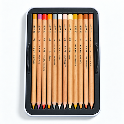 24-Color Pastel Colored Pencil Set for Portrait Drawing