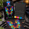 12-Color Oil-Based Colored Pencil Set with Black Wood Triangular Barrels