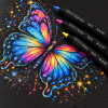 12-Color Oil-Based Colored Pencil Set with Black Wood Triangular Barrels