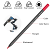 H&B Black Wood Colored Pencil Set with Storage Case & Accessories (48/72/120 Colors)