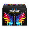 H&B Black Wood Colored Pencil Set with Storage Case & Accessories (48/72/120 Colors)