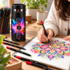 72-Color Round Black Wood Oil-Based Colored Pencil Set in Paper Tube