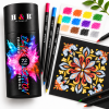 72-Color Round Black Wood Oil-Based Colored Pencil Set in Paper Tube