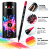 72-Color Round Black Wood Oil-Based Colored Pencil Set in Paper Tube