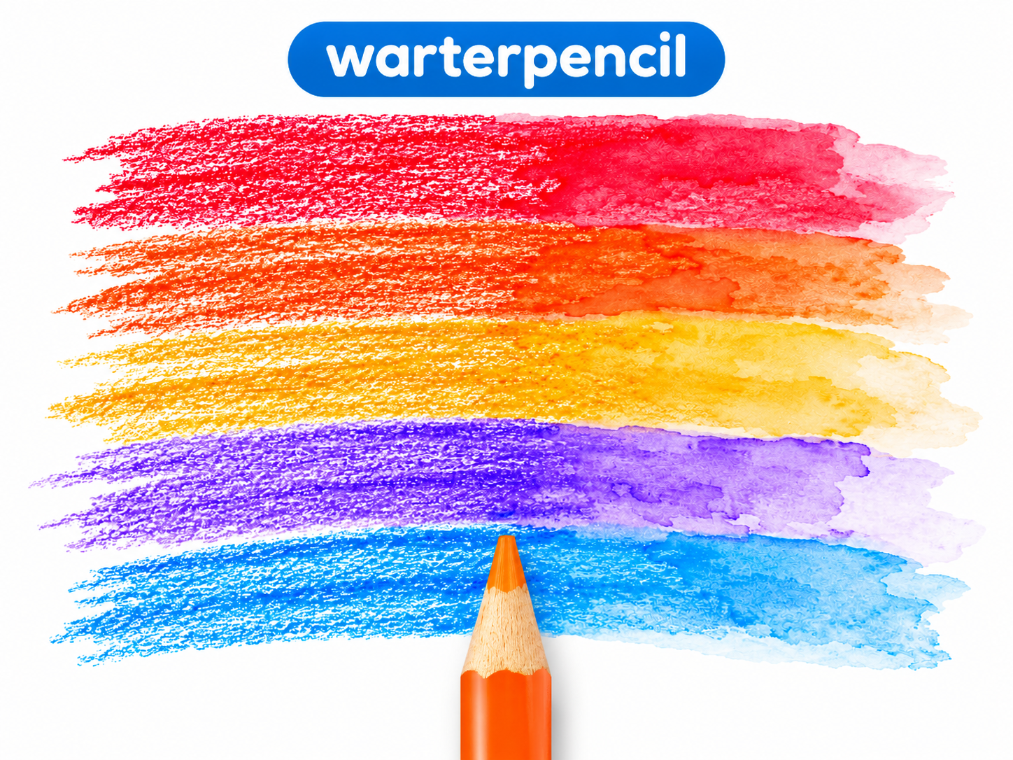 Water brush activating color from water-soluble colored pencils