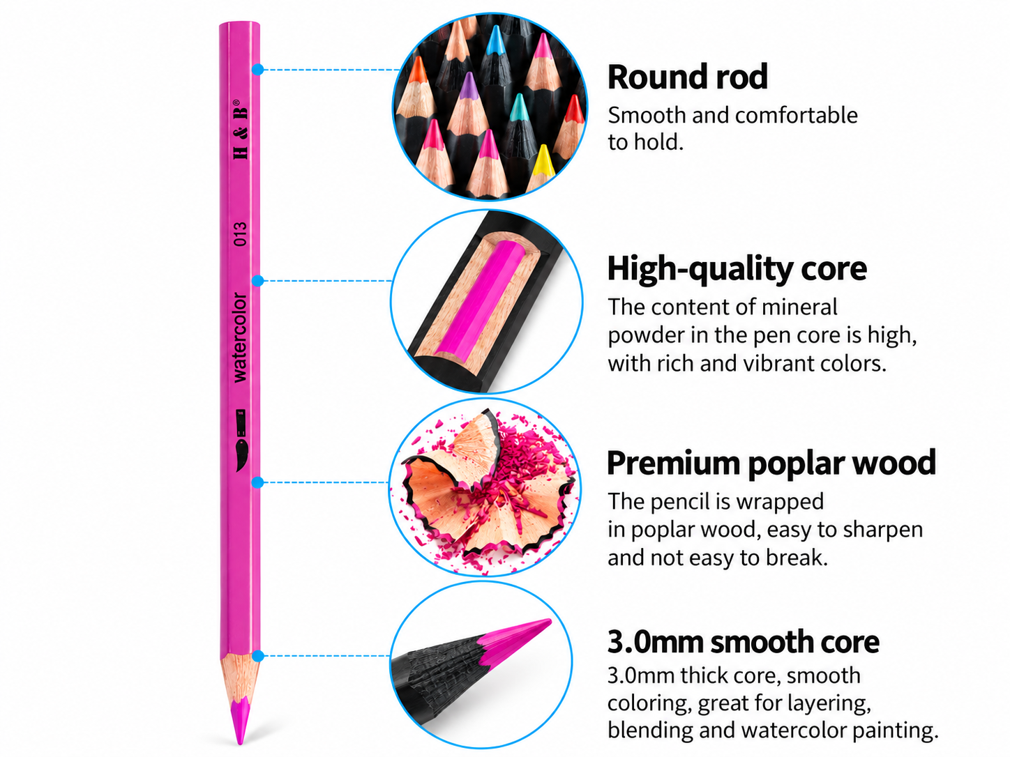 72-color watercolor pencil paper tube and displayed color assortment