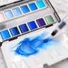 12 Color Watercolor Paint Set in Tin Box with Water Brush and Notepad