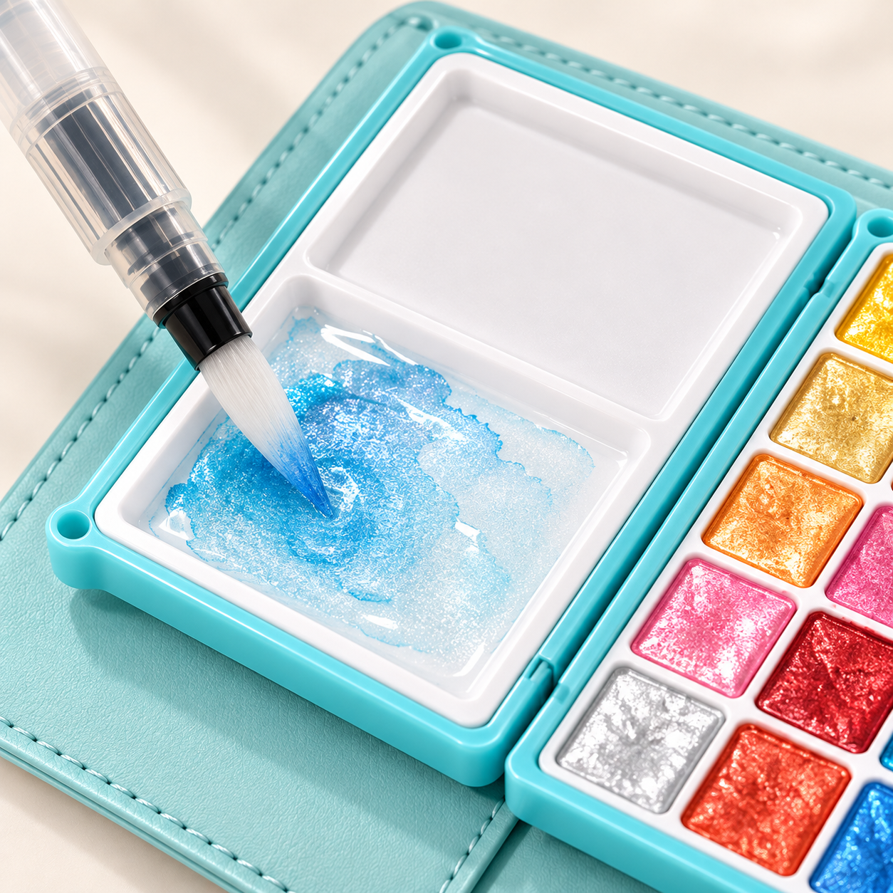24-color pearlescent watercolor chart