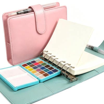 24 Color Portable Pearlescent Solid Watercolor Paint Set