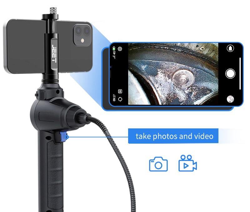 Câmera Mega-pixel com um clique para tirar fotos e gravar vídeos