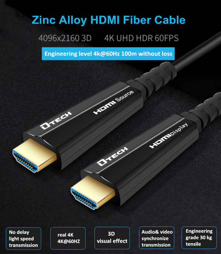 Dtech HDMI fiber cable 5m 444