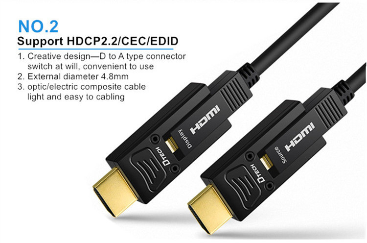 Dtech 4K 60HZ AOC Hdmi fiber cable YUV444 100m