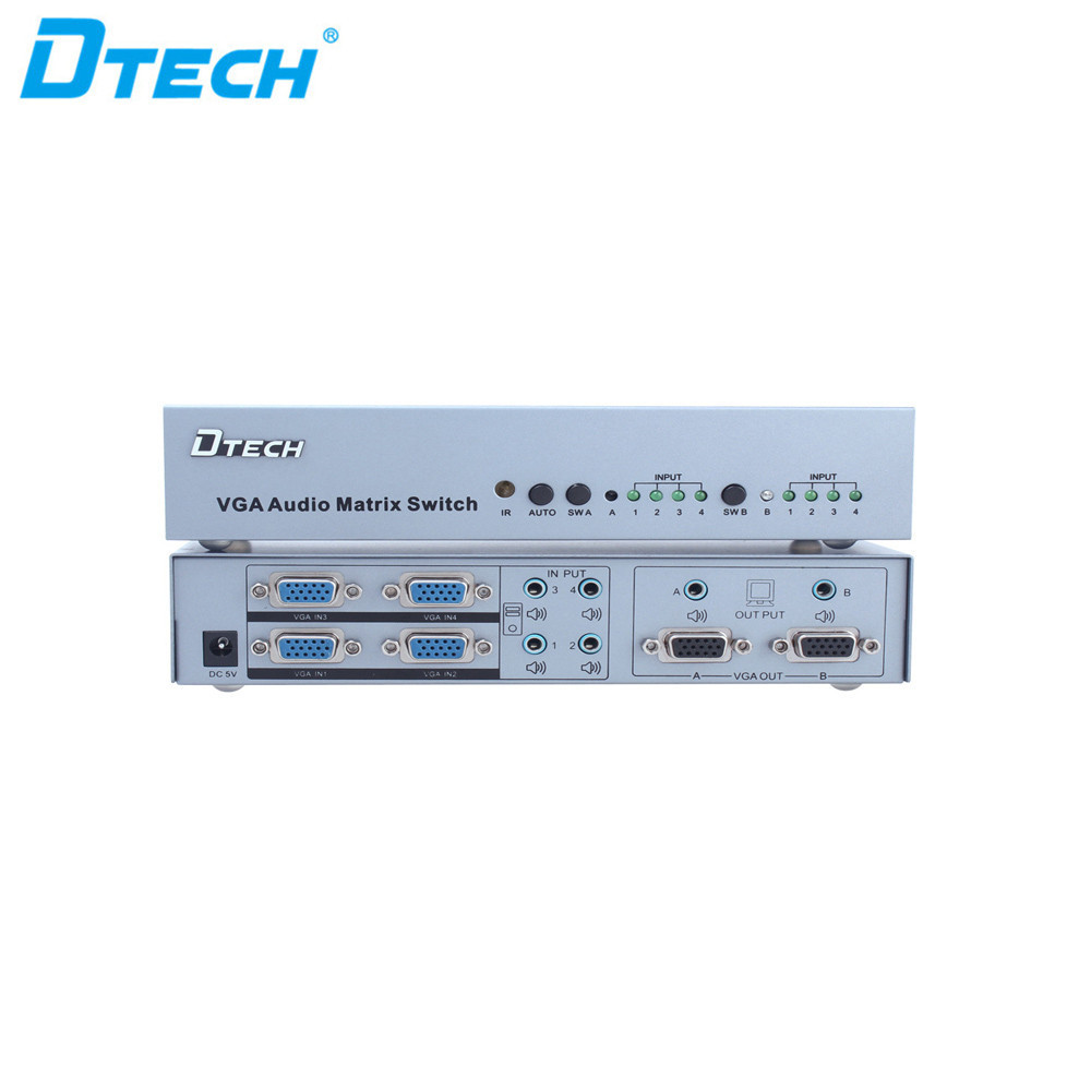 Dtech Switch Splitter Función IR Matriz VGA 4 * 2 1080p