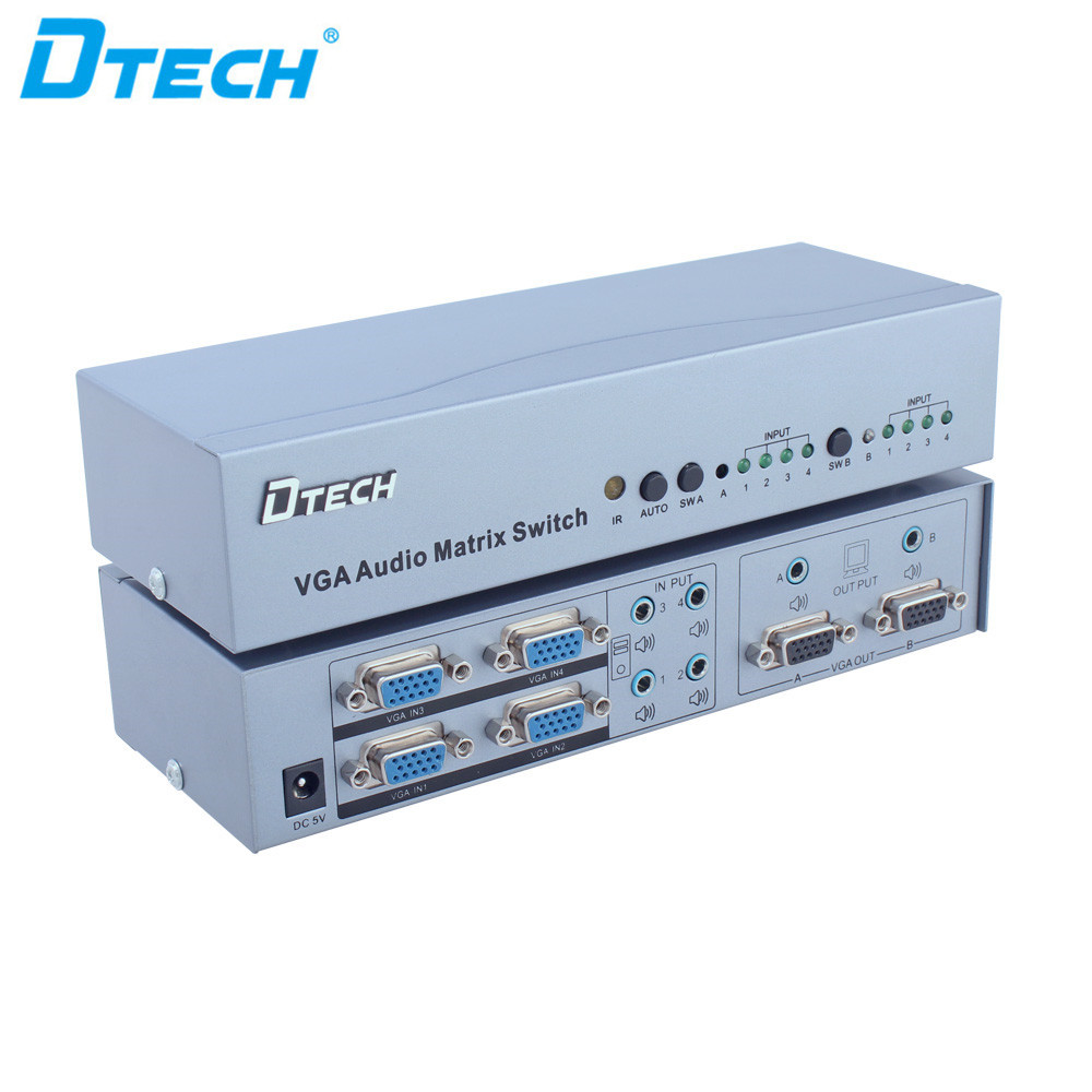 Dtech Switch Splitter IR Function VGA Matrix 4 * 2 1080p