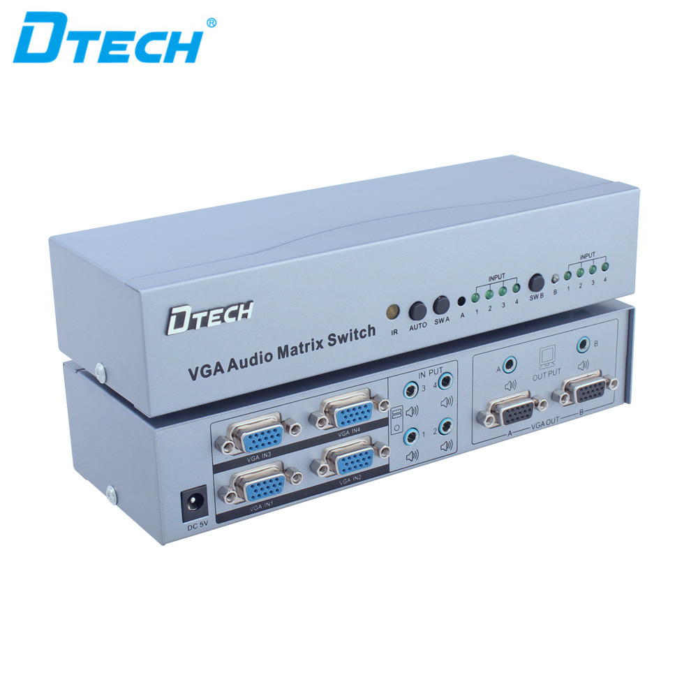 Dtech Switch Splitter  IR Function VGA Matrix 4*2 1080p