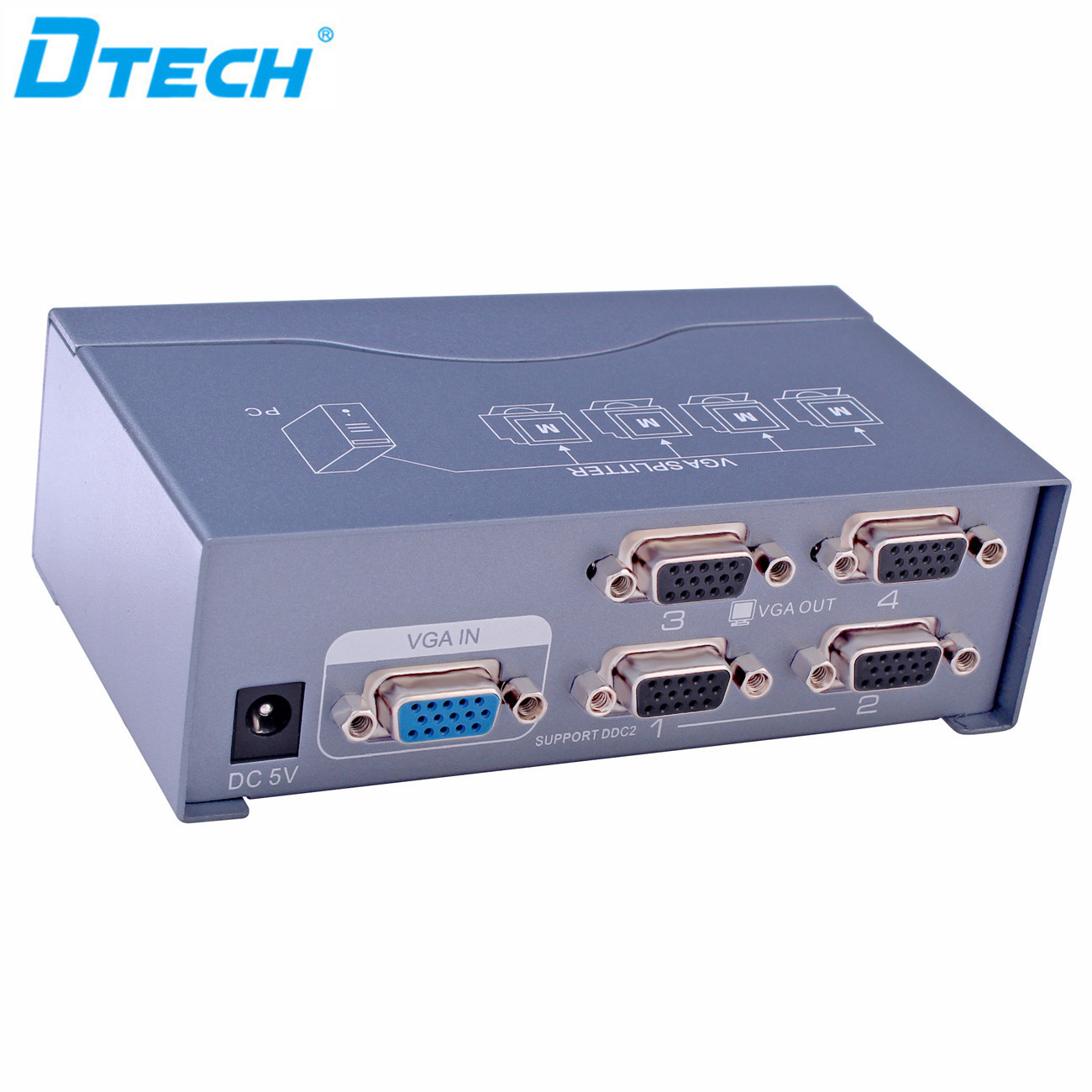 Divisor VGA de 1 a 4 puertos (250MHz)