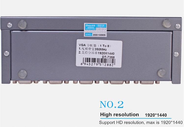 VGA Splitter 1 to 8 ports(350MHz)