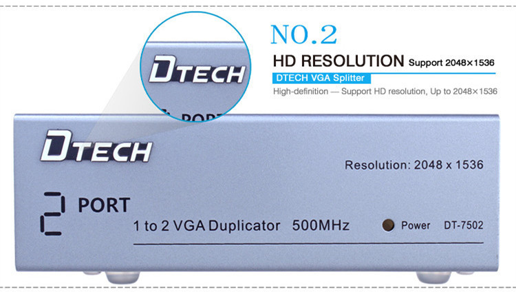 Divisor VGA de 1 a 2 puertos (500MHz)