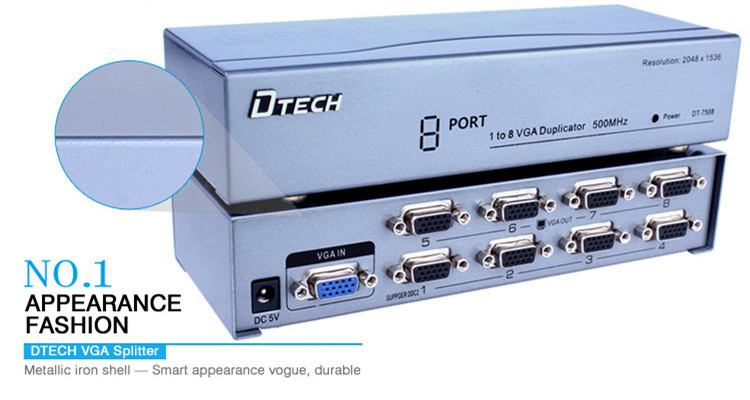 Divisor VGA de 1 a 8 puertos (500MHz)