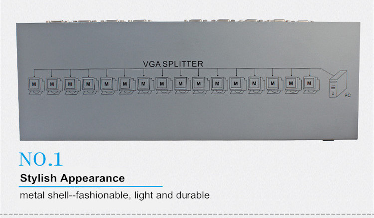 VGA Splitter 1 to 16 ports(500MHz)