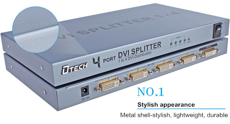 Dtech 1920x1080@60Hz 1 to 4 Ports DVI Splitter