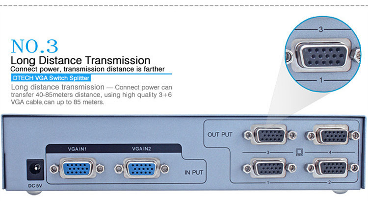 VGA Switch Splitter 2*4(500MHZ)