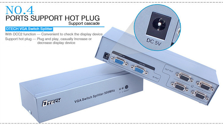 VGA Switch Splitter 2*4(500MHZ)