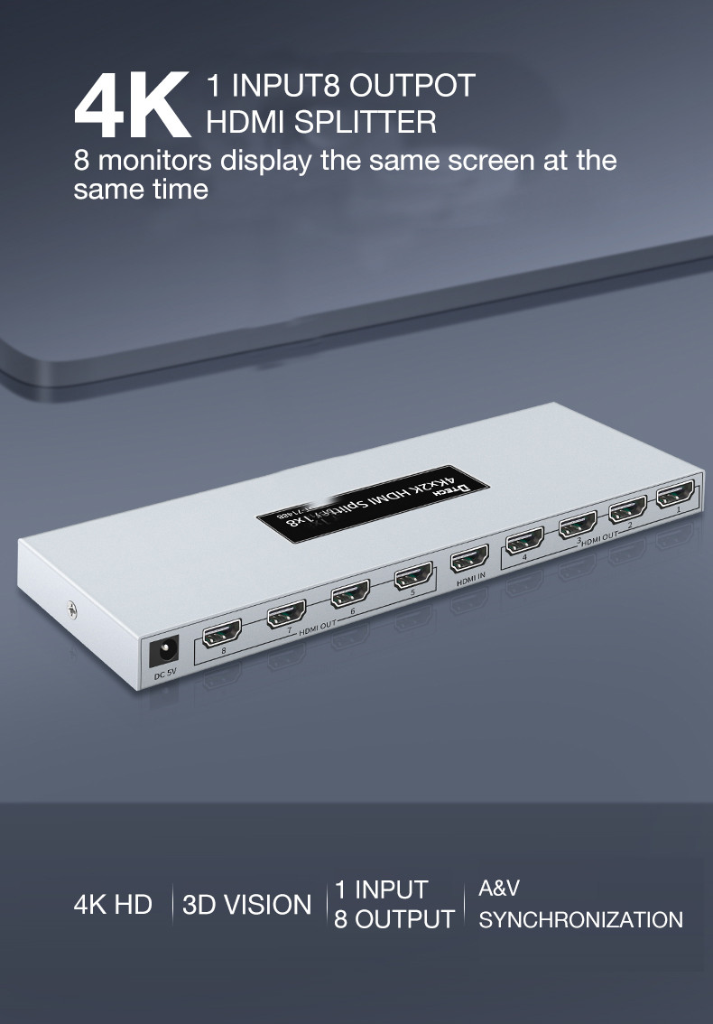 HDMI 4K Splitter 1x8