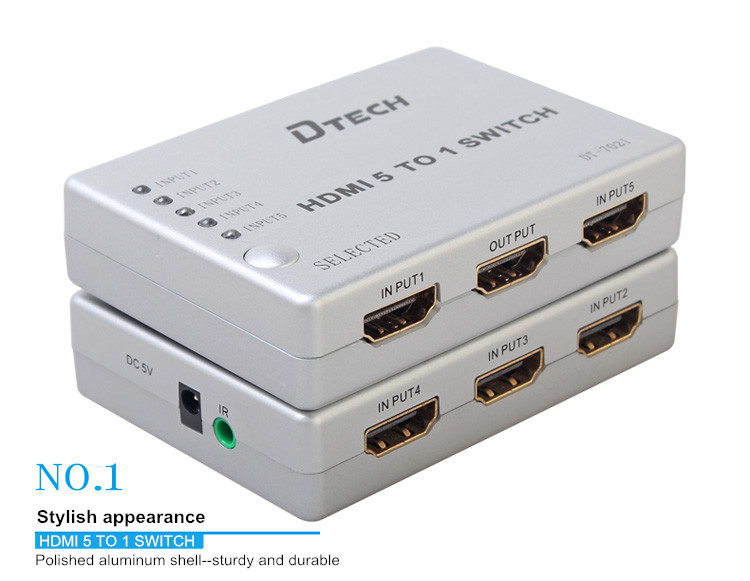 DTECH DT-7021 Good Quality 3D 1080P HDMI SWITCH  5 x1